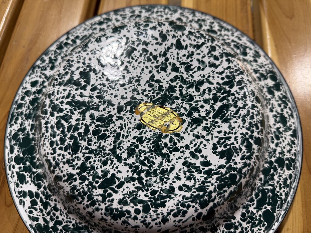 Vintage CGS International Green Enamelware Salad Plates - Set of 4