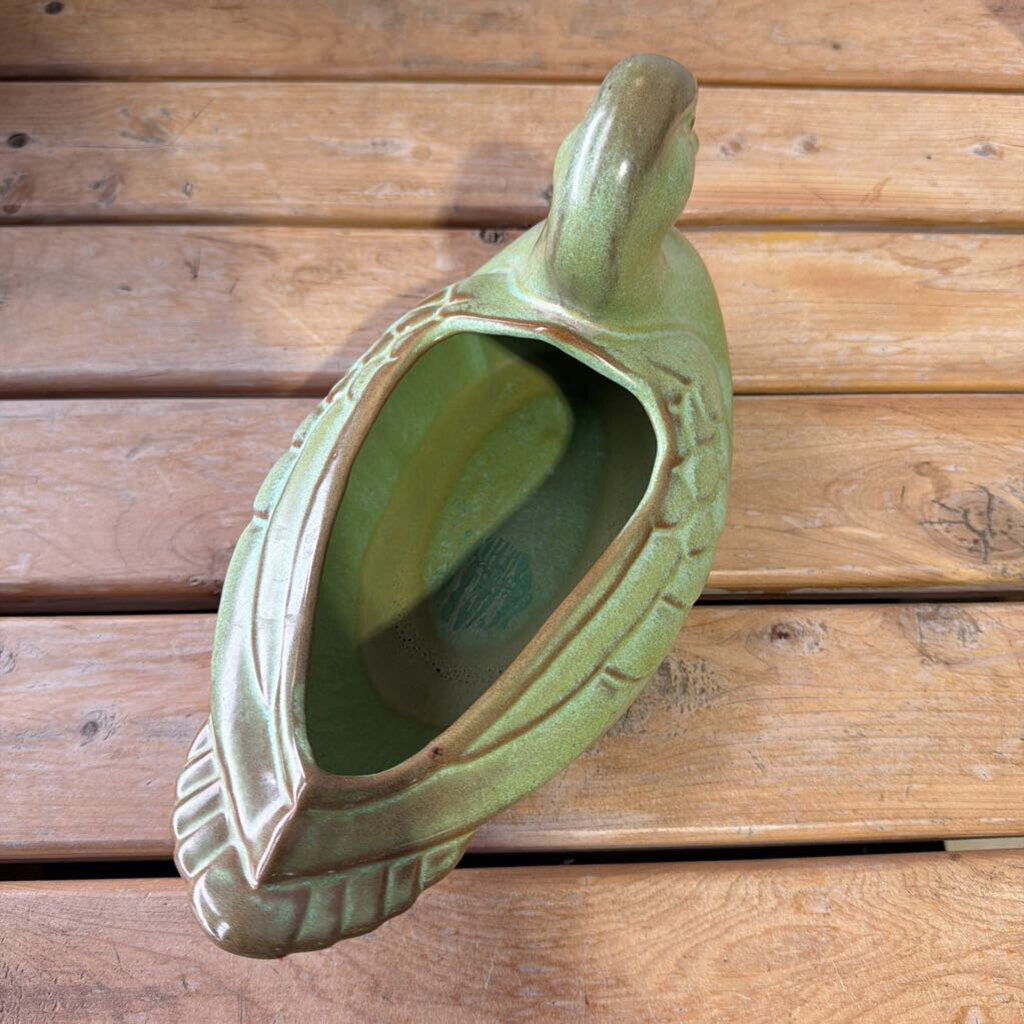 Vintage Green Frankoma Duck Planter
