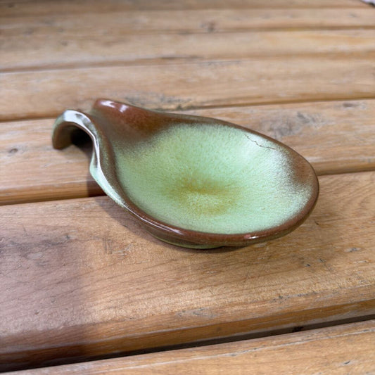 Vintage Green Frankoma 4Y Spoon Rest