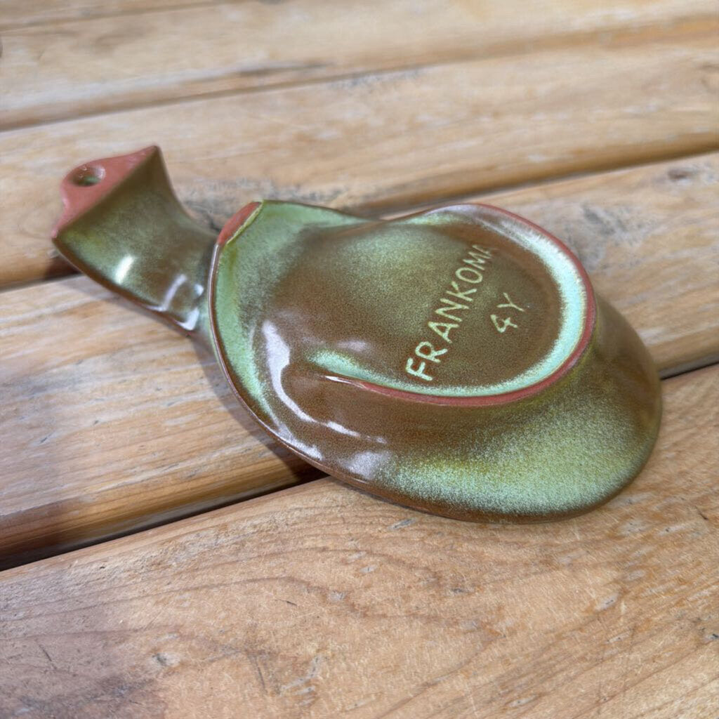Vintage Green Frankoma 4Y Spoon Rest