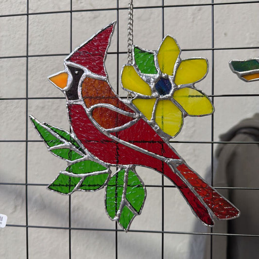 Stained Glass Cardinal - Large