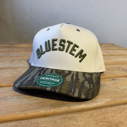 Bluestem Hunting Lodge Cap - Ivory/Camo Embroidered